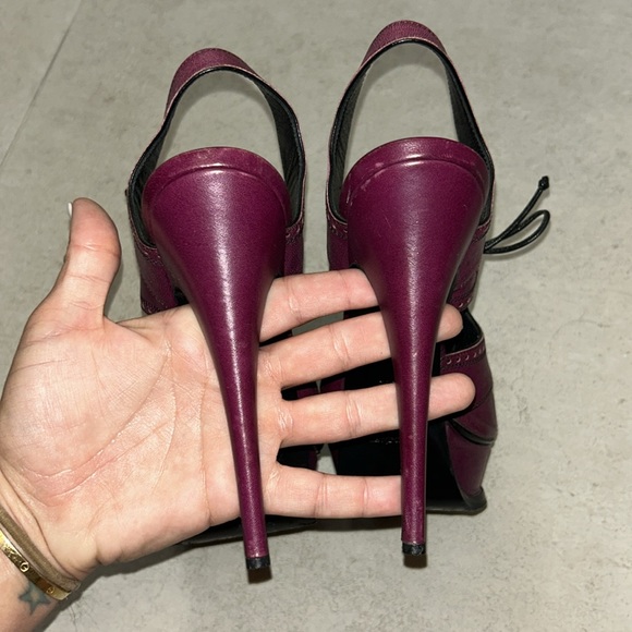Authentic YSL Tribute Cut-Out Laces Purple 38 1/2 - Picture 7 of 12